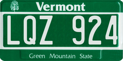 VT license plate LQZ924