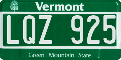 VT license plate LQZ925
