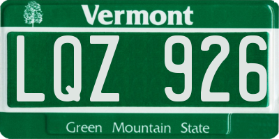VT license plate LQZ926