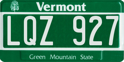 VT license plate LQZ927