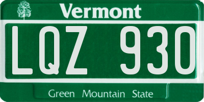VT license plate LQZ930