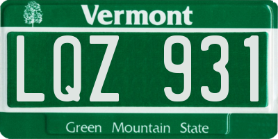 VT license plate LQZ931