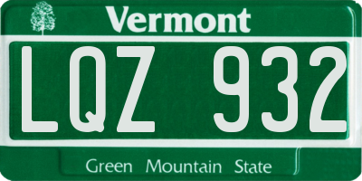 VT license plate LQZ932
