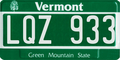 VT license plate LQZ933