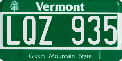 VT license plate LQZ935
