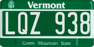 VT license plate LQZ938