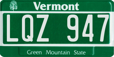 VT license plate LQZ947