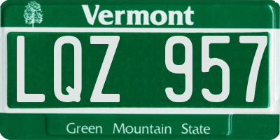 VT license plate LQZ957