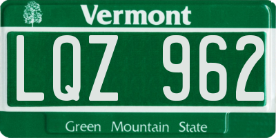 VT license plate LQZ962