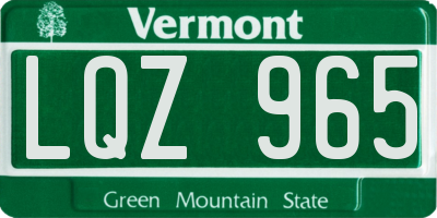 VT license plate LQZ965