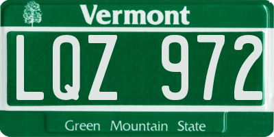 VT license plate LQZ972