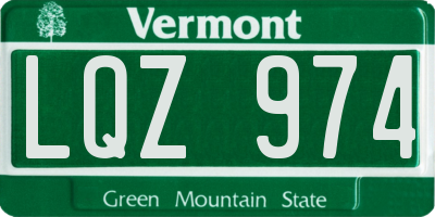 VT license plate LQZ974