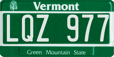 VT license plate LQZ977