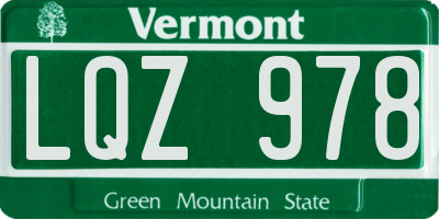 VT license plate LQZ978