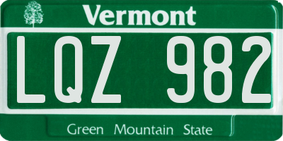 VT license plate LQZ982