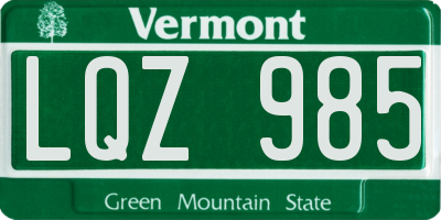 VT license plate LQZ985