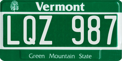 VT license plate LQZ987