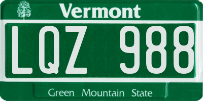 VT license plate LQZ988