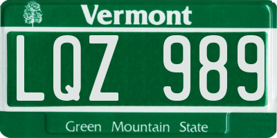 VT license plate LQZ989