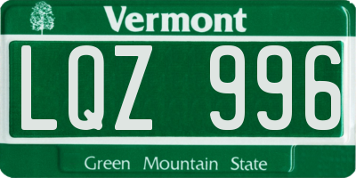 VT license plate LQZ996