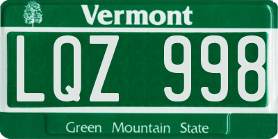 VT license plate LQZ998