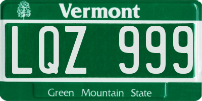 VT license plate LQZ999