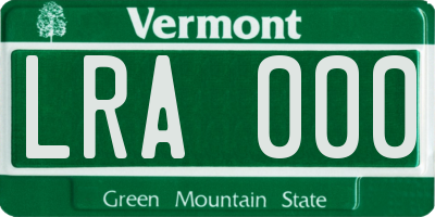 VT license plate LRA000