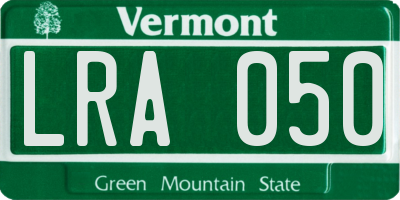 VT license plate LRA050