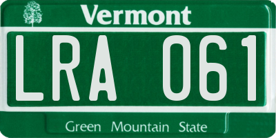 VT license plate LRA061