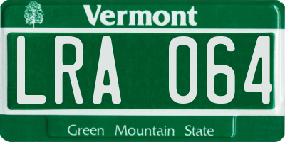 VT license plate LRA064