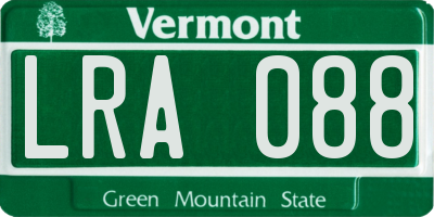VT license plate LRA088