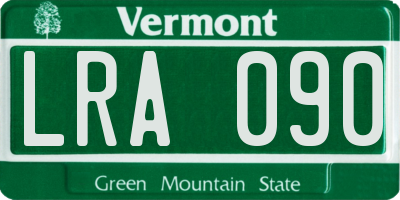 VT license plate LRA090