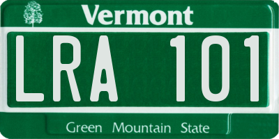 VT license plate LRA101