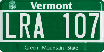 VT license plate LRA107
