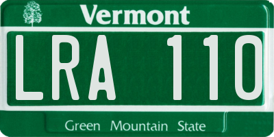 VT license plate LRA110