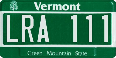 VT license plate LRA111