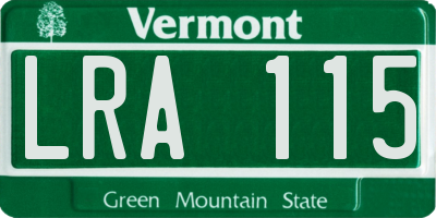VT license plate LRA115