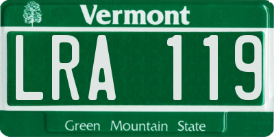 VT license plate LRA119