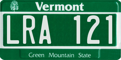 VT license plate LRA121