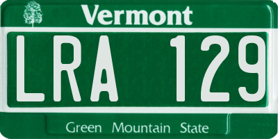 VT license plate LRA129