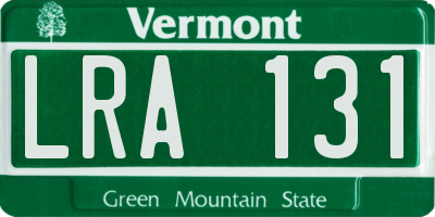 VT license plate LRA131