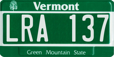 VT license plate LRA137