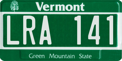 VT license plate LRA141
