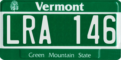 VT license plate LRA146