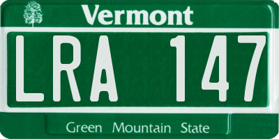 VT license plate LRA147