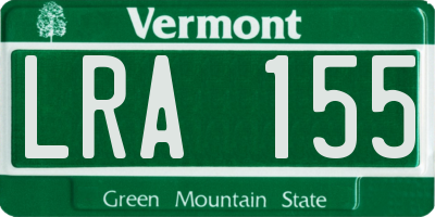VT license plate LRA155
