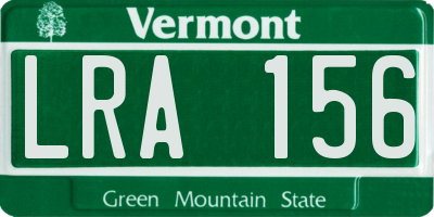VT license plate LRA156