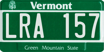VT license plate LRA157