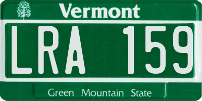 VT license plate LRA159