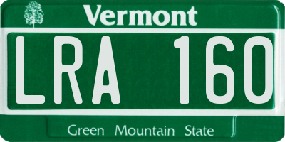 VT license plate LRA160